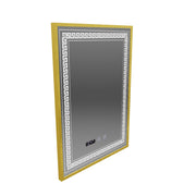 Mirror LED Touch Bruno páramentesítő rendszer, óra és hőmérséklet 60x80 cm csiszolt arany keret, S84/60X80