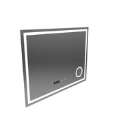 NIVERA LED Touch Mirror páramentesítő rendszer, óra és hőmérséklet 80x60 cm kozmetikai nagyító