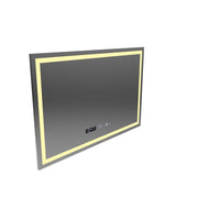 Négyszögletű LED tükör 120x80cm Vérité MotionGlow Marcello, Páramentesítő rendszer, Óra és hőmérő, Tompítható