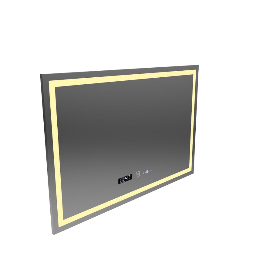 Négyszögletű LED tükör 120x80cm Vérité MotionGlow Marcello, Páramentesítő rendszer, Óra és hőmérő, Tompítható