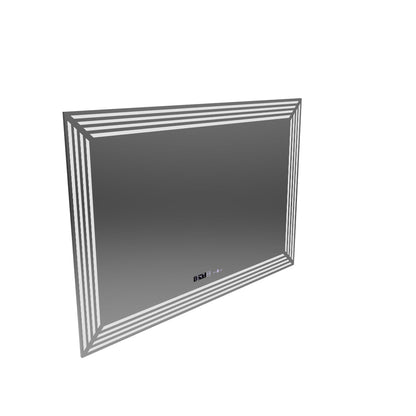 Négyszögletű LED tükör, 120x80cm, Venezia Sensor MotionGlow Marcello, Páramentesítő rendszer, Óra és hőmérő, szabályozható