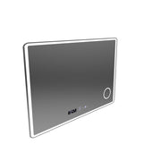 Négyszögletű LED-es tükör 120x80 Aura Riflesso Puro MotionGlow Marcello, Páramentesítő rendszer, Hőmérő és Óra, Szabályozható