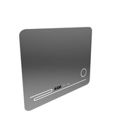 Téglalap alakú LED-es tükör, 80x60 cm, Harmonie MotionGlow Marcello, páramentesítő rendszer, hőmérő és óra, kozmetikai nagyító, szabályozható