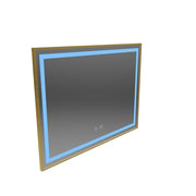 LED Touch Kariri tükör, 80x60 cm, Demist funkció, Rose Gold szálcsiszolt keret