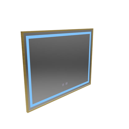 LED Touch Kariri tükör, 80x60 cm, Demist funkció, Rose Gold szálcsiszolt keret