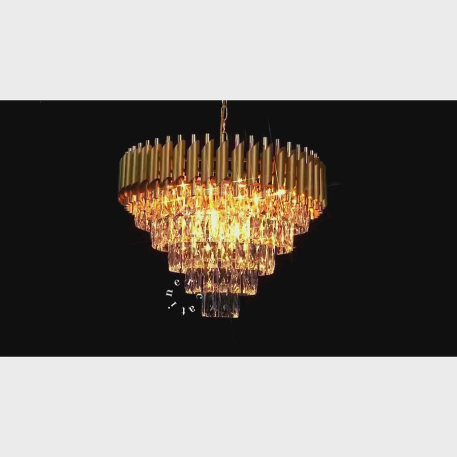 VERSAILLES Magno kristálycsillár 8x E14, átmérő 60 cm, arany, állítható magasság