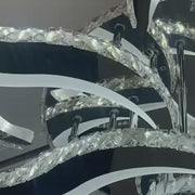 LED csillár távirányítóval és kristály Alejandro 160W, 9 virág, hideg/meleg/semleges fény, szabályozható, fényes króm