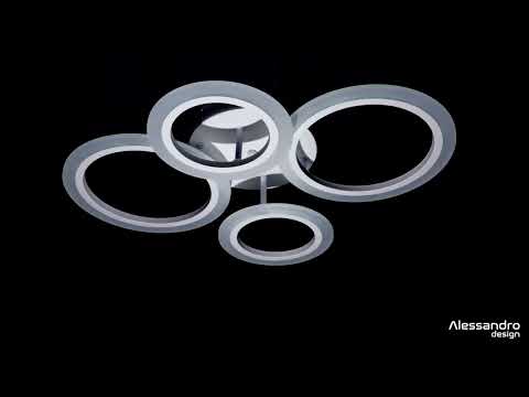 LED csillár távirányítóval BETTY 43W, 4 kör, hideg/meleg/semleges fény, szabályozható, fehér