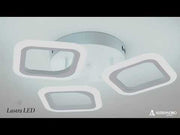LED csillár ERIKA 20W, 3 négyzet, meleg/semleges/hideg fény, fehér, fém és akril