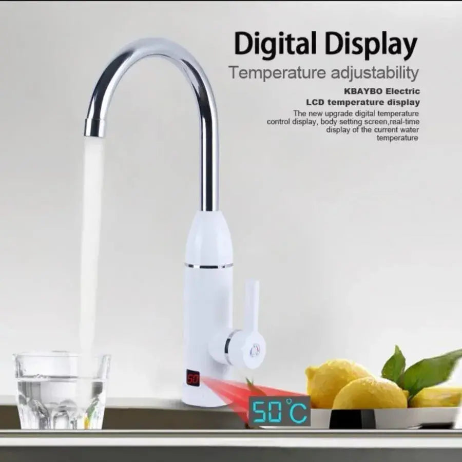 Azonnali elektromos csaptelep melegvízhez, LCD kijelző, fehér, LZ-501X konyhai csaptelepek Alapértelmezett cím Alessandro Design