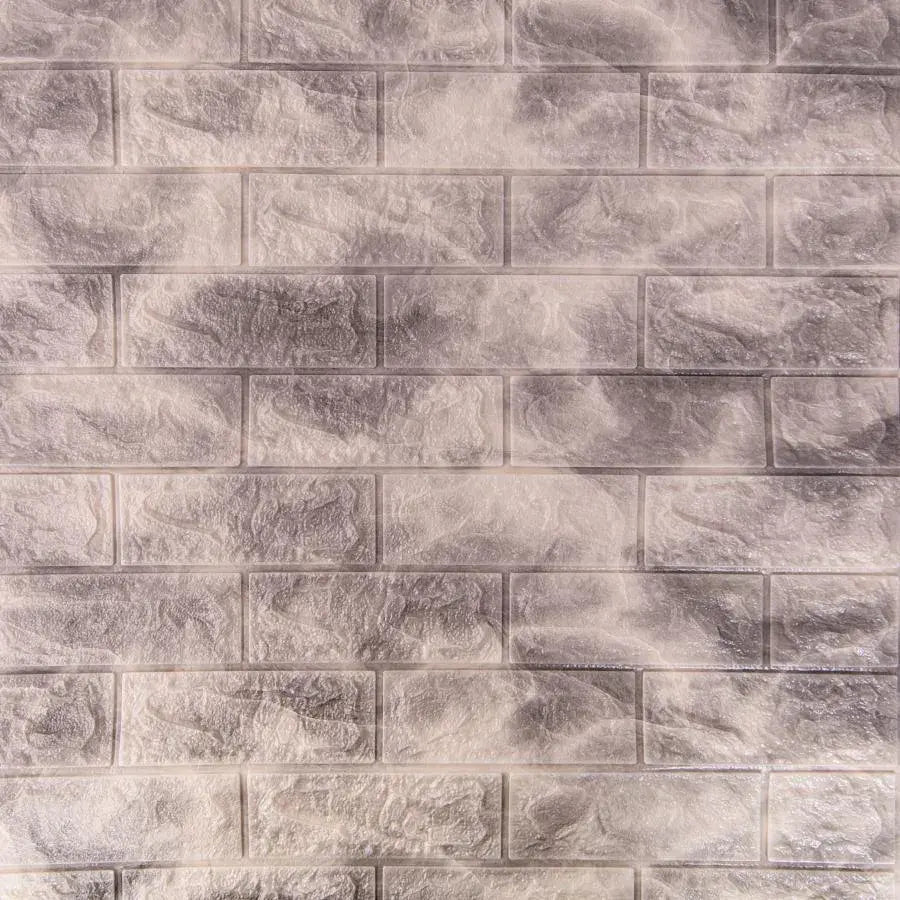 10x öntapadó 3D tapéta készlet Szürke puha habtégla, 77cm x 70cm x 6mm 3D tapéta Alapértelmezett cím Alessandro Design