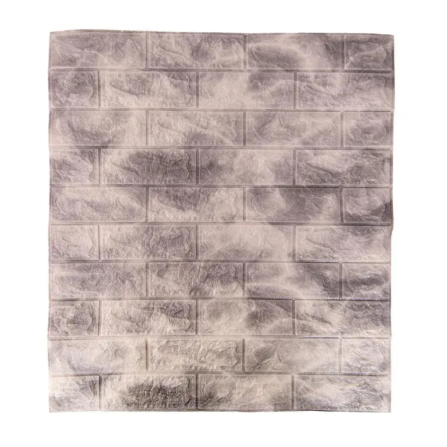 10x öntapadó 3D tapéta készlet Szürke puha habtégla, 77cm x 70cm x 6mm 3D tapéta Alapértelmezett cím Alessandro Design