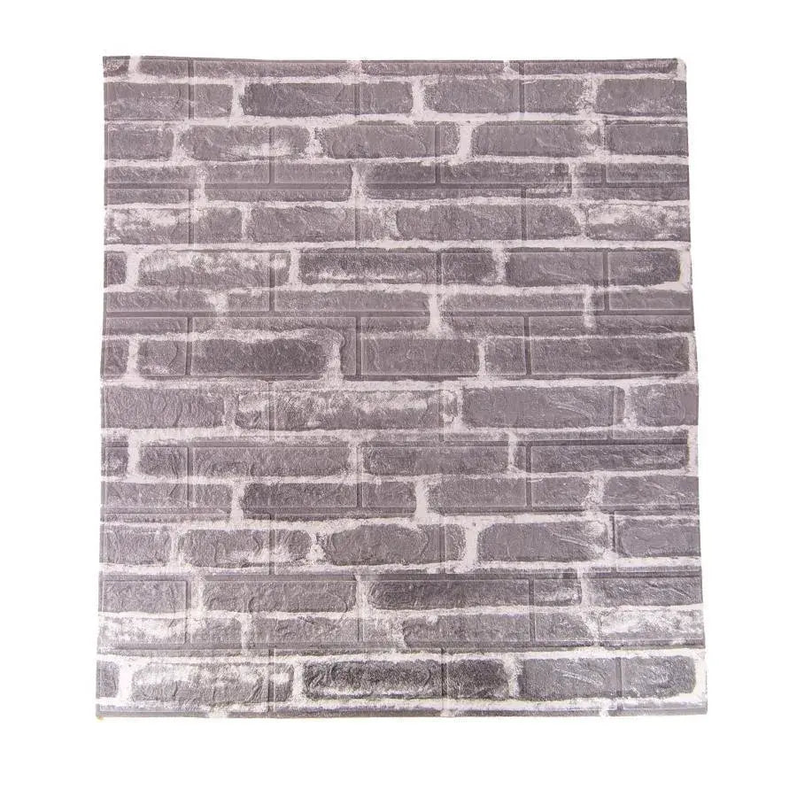 10x öntapadó 3D tapéta készlet Szürke puha habtégla, 77cm x 70cm x 6mm 3D tapéta Alapértelmezett cím Alessandro Design