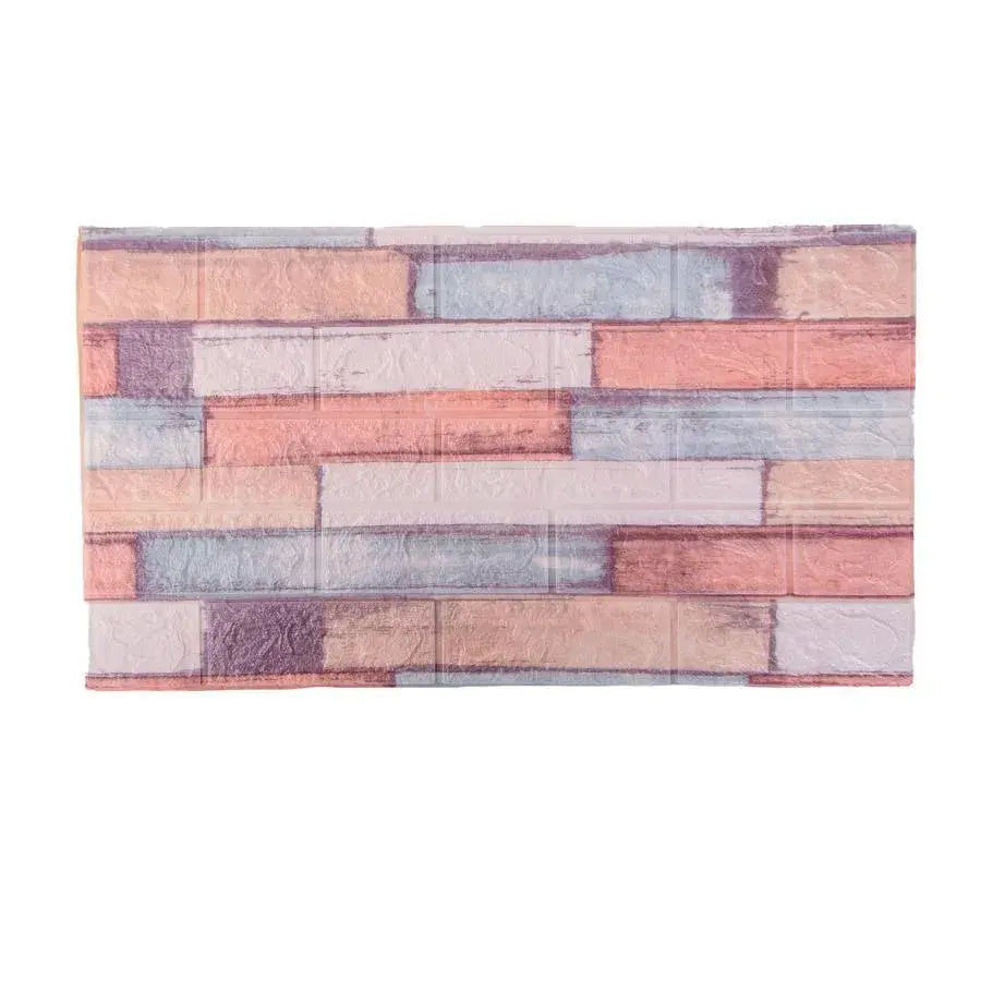 10x öntapadós 3D tapéta készlet Többszínű puha habtégla, 77cm x 70cm x 6mm 3D tapéta Alapértelmezett cím Alessandro Design