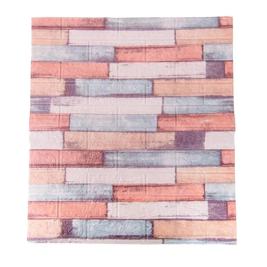 10x öntapadós 3D tapéta készlet Többszínű puha habtégla, 77cm x 70cm x 6mm 3D tapéta Alapértelmezett cím Alessandro Design