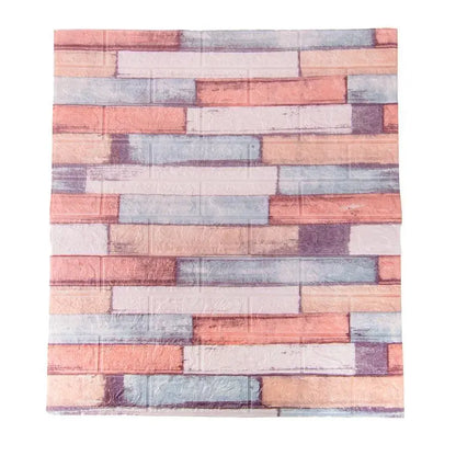 10x öntapadós 3D tapéta készlet Többszínű puha habtégla, 77cm x 70cm x 6mm 3D tapéta Alapértelmezett cím Alessandro Design