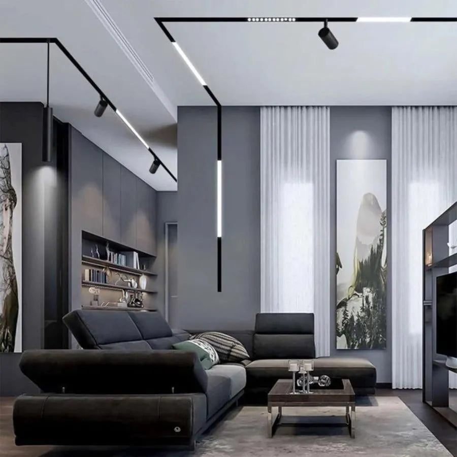 Süllyesztett sín mágneses projektorok számára, 2 m, fekete LED-es termékek Alapértelmezett cím Alessandro Design