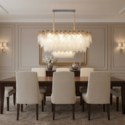 Candelabru Cristal MURANO Supremo 10xE14, 100x40 cm, Auriu, Inaltime Reglabila, Metal si Cristal