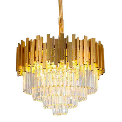 BLOIS Eleganza kristálycsillár, átmérő 50 cm, 8x E14, fényes arany, állítható magasságú kristálycsillárok, alapértelmezett cím Alessandro Design