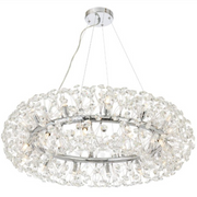 MINUET kristálycsillár 12x G9, átmérő 60 cm, fényes ezüst, állítható magasságú kristálycsillárok, alapértelmezett cím Alessandro Design