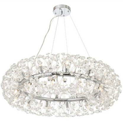 MINUET kristálycsillár 12x G9, átmérő 60 cm, fényes ezüst, állítható magasságú kristálycsillárok, alapértelmezett cím Alessandro Design