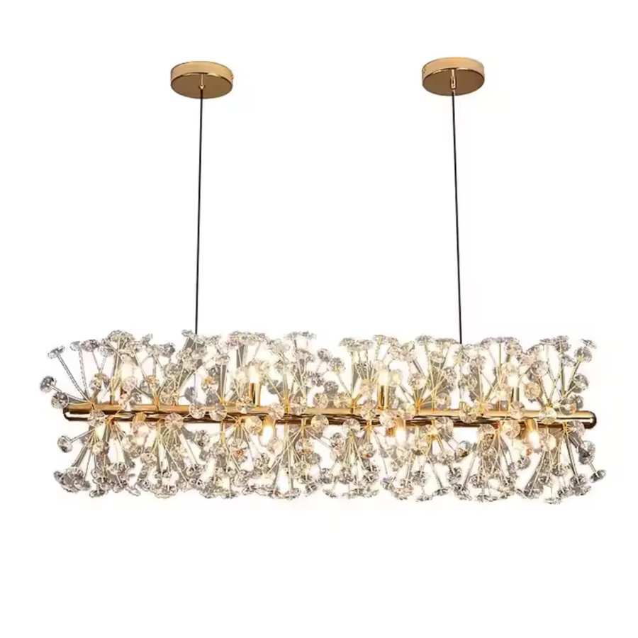 Kristály csillár MINUET 9x G9, hossz 70 cm, fényes arany, állítható magasságú kristálycsillár Alapértelmezett cím Alessandro Design