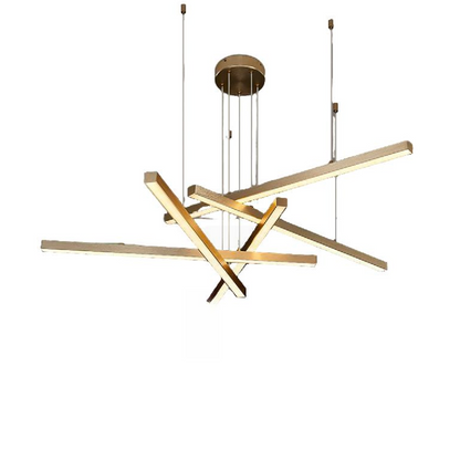 Lustra LED suspendata cu telecomanda GINEVRA 63W, 5 Elemente, lumina Rece/Calda/Neutra, Auriu Lustre LED cu Telecomanda Default Title Alessandro Design