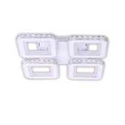 LED csillár távirányítóval és kristály LEILA RGB 69W, 4 négyzet, hideg/meleg/semleges fény, szabályozható, fehér LED-es csillár távirányítóval Alapértelmezett cím Alessandro Design